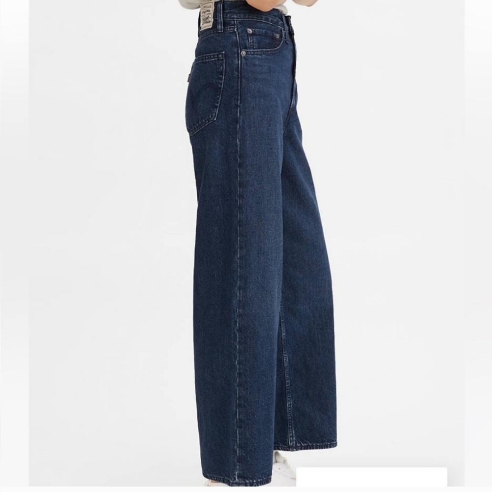 Levi's High Loose Jeans Wide Leg Sequoia Sun Dark Wash Size 29 x 31 NWT